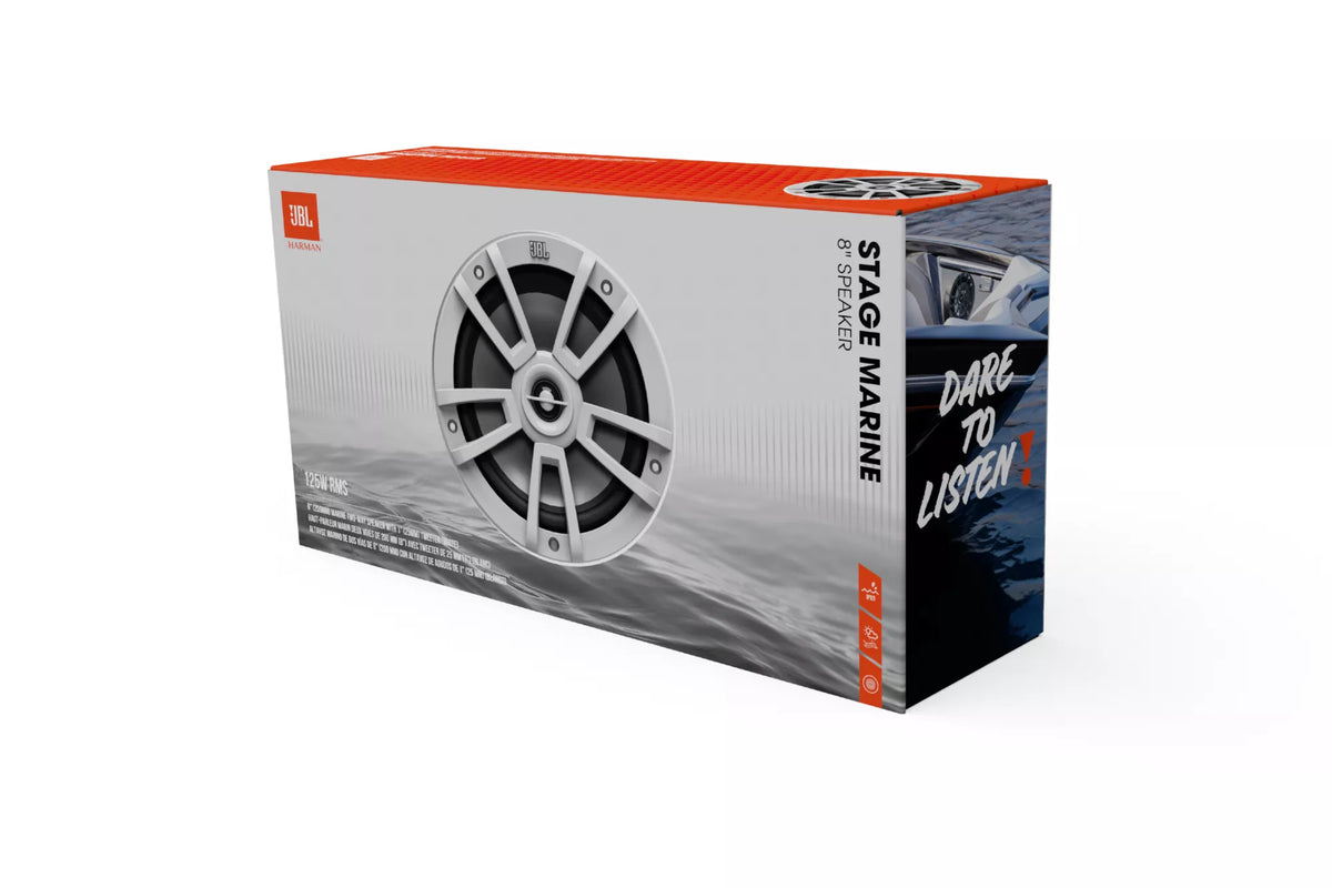 JBL Marine Stage 8 - 8" (20 cm) Altoparlante audio marino coassiale 2 vie - 125 W RMS / 375 W picco - Bianco