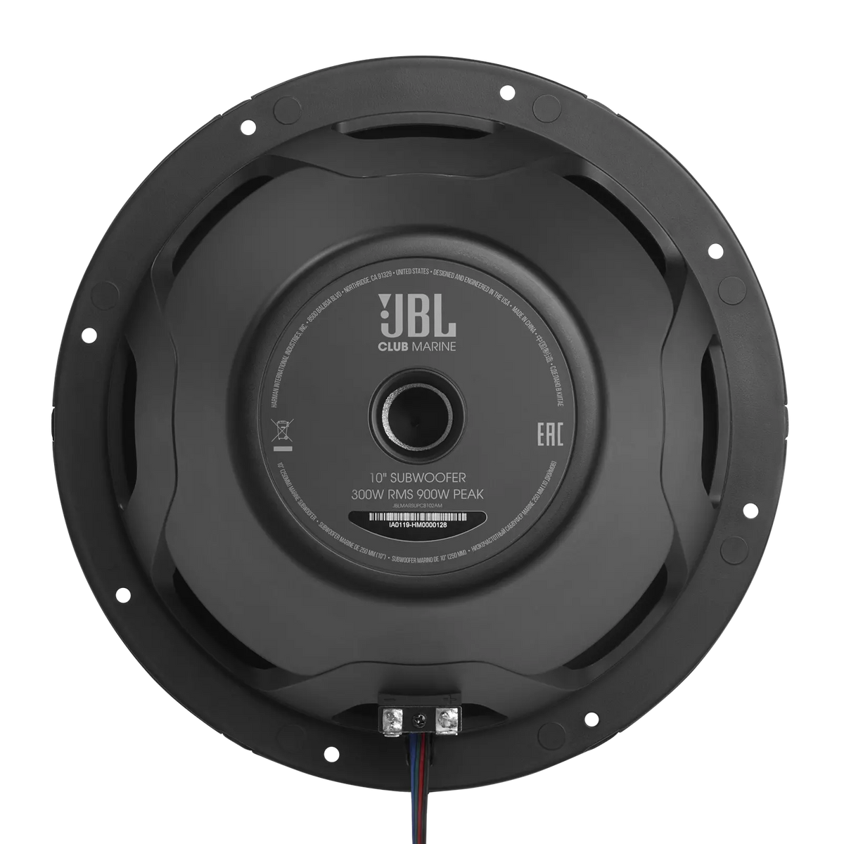 JBL Marine Stage 10 Subwoofer per audio marino da 10 pollici, 600 Watt