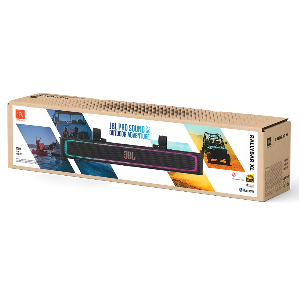 JBL RALLYBAR XL - Altoparlante per auto - Soundbar universale Bluetooth® 35" per veicoli outdoor - Illuminazione LED - Amplificatore 300Wrms